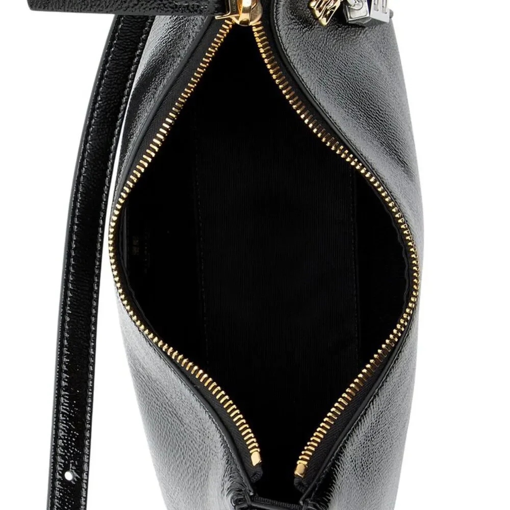 Givenchy Pebbled Patent Leather Lucky Lock Small Shoulder Bag